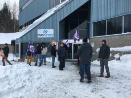 Manifestation des travailleurs syndiqués de Merinov aujourd’hui